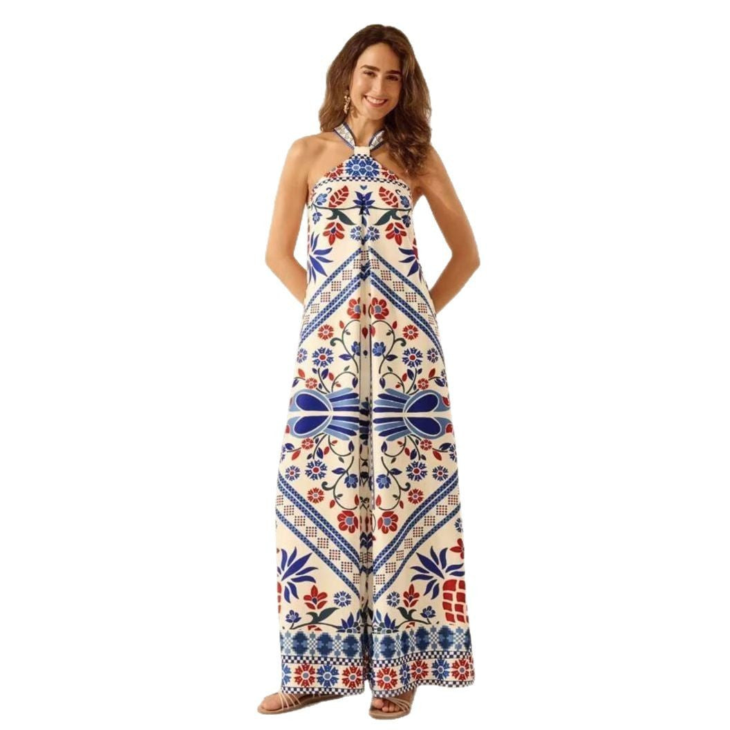Women's Printed Fashion Halter Sleeveless Pants