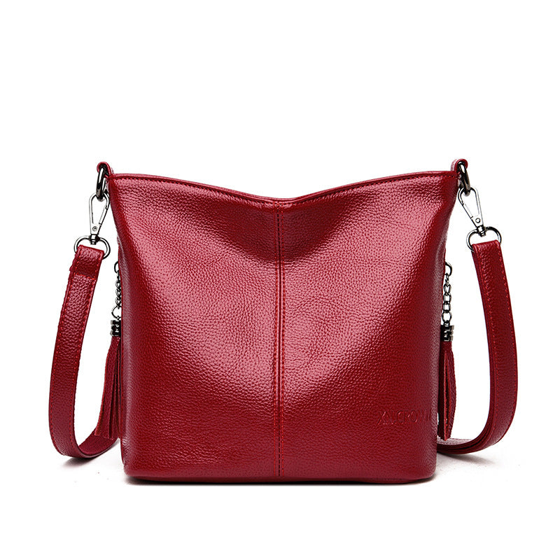Womens Versatile High-Capacity Tassel Crossbody Bag