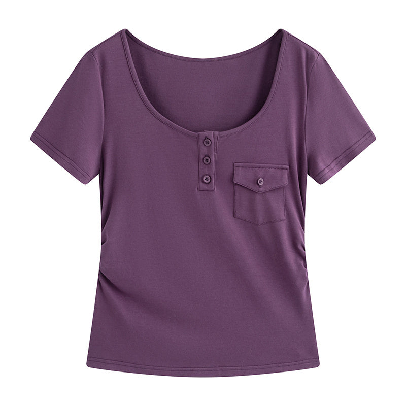 Soft And Slim Short Sleeved Top T-shirt