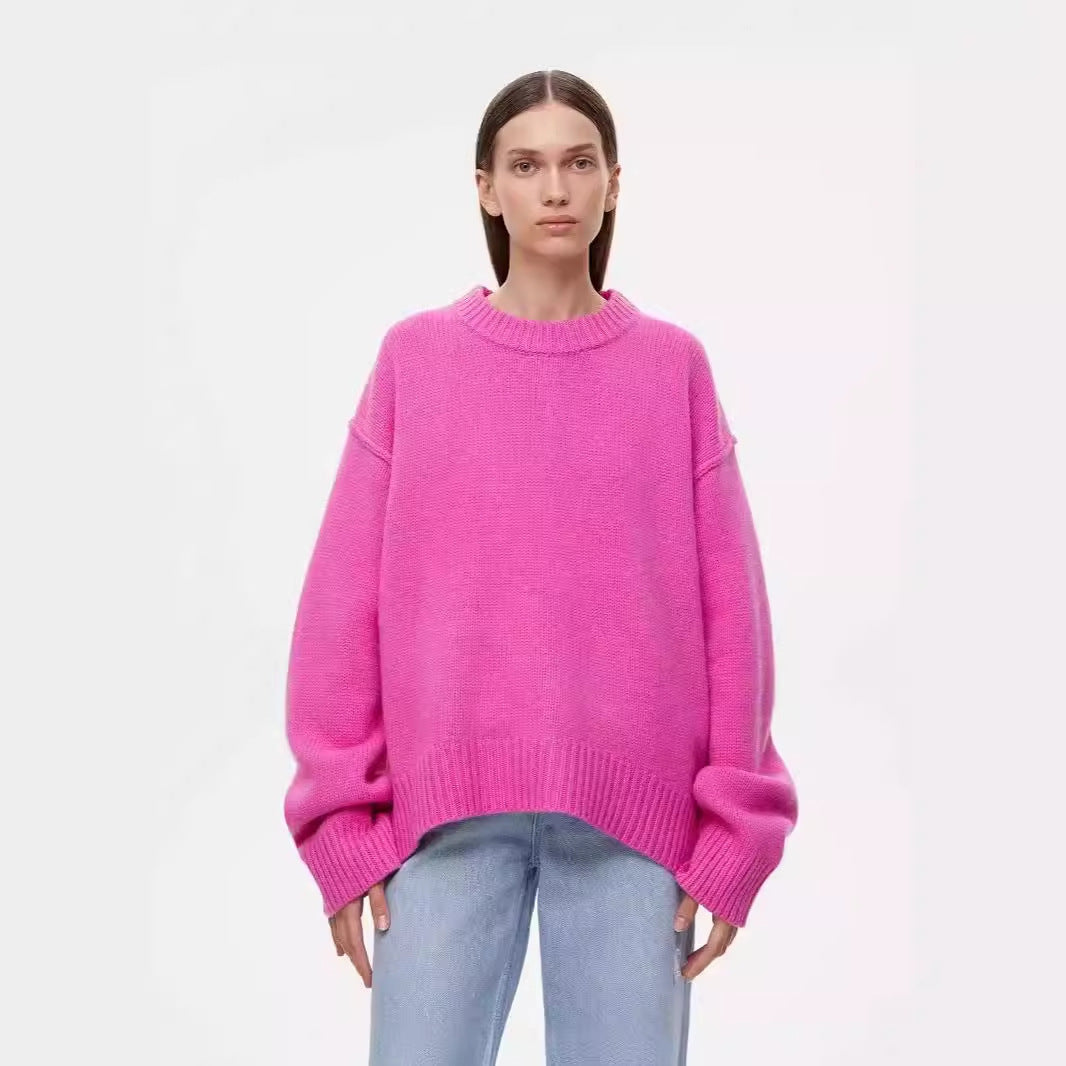 Ladies New Autumn And Winter Loose Round Neck Sweater