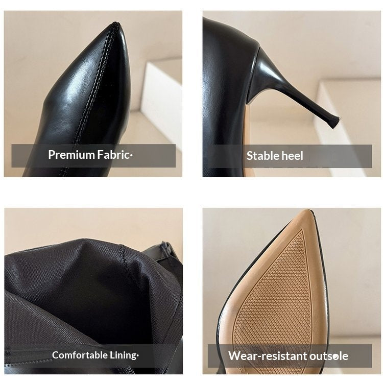 Womens Pointed-toe Stiletto Short Booties