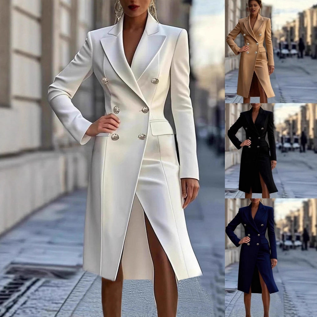 European And American Suit Collar Dress Autumn And Winter