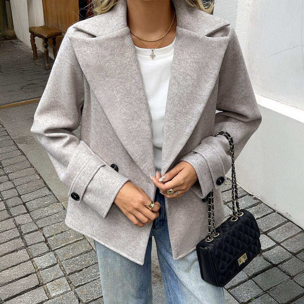 Fashion Long Sleeve Button Jacket Coat For Women