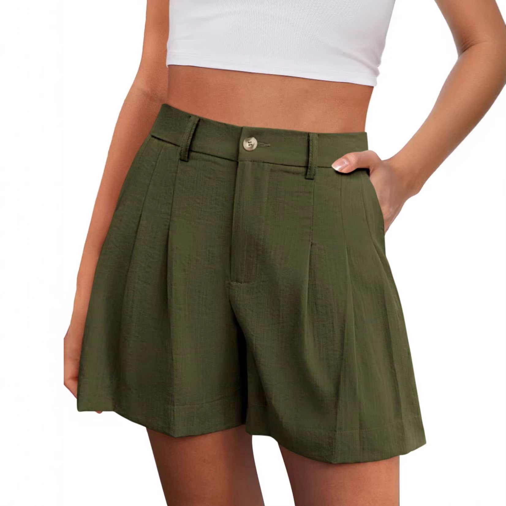 Urban-style Chic Womens High-waisted Casual Shorts