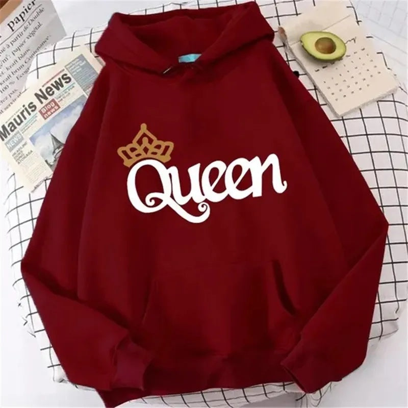 QUEEN Print Hoodies Fleece Hooded Sweatshirt