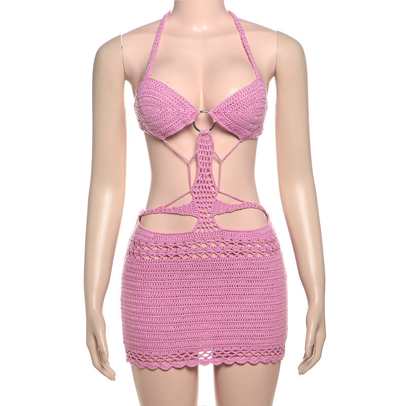 Women's Hollow Sheath Beach Jumpsuit Skirt
