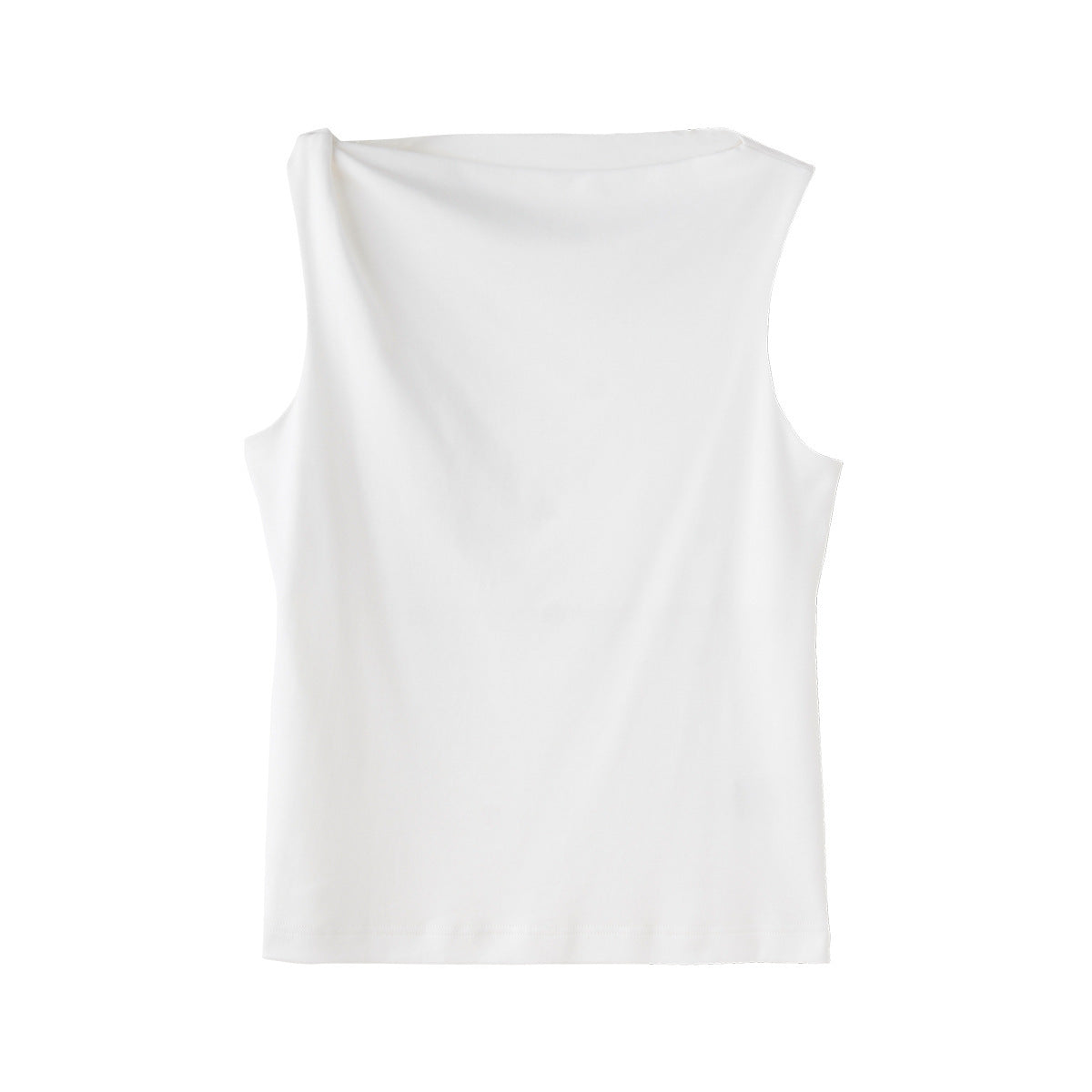 Slim-fit One-shoulder Knot Detail Cotton Top