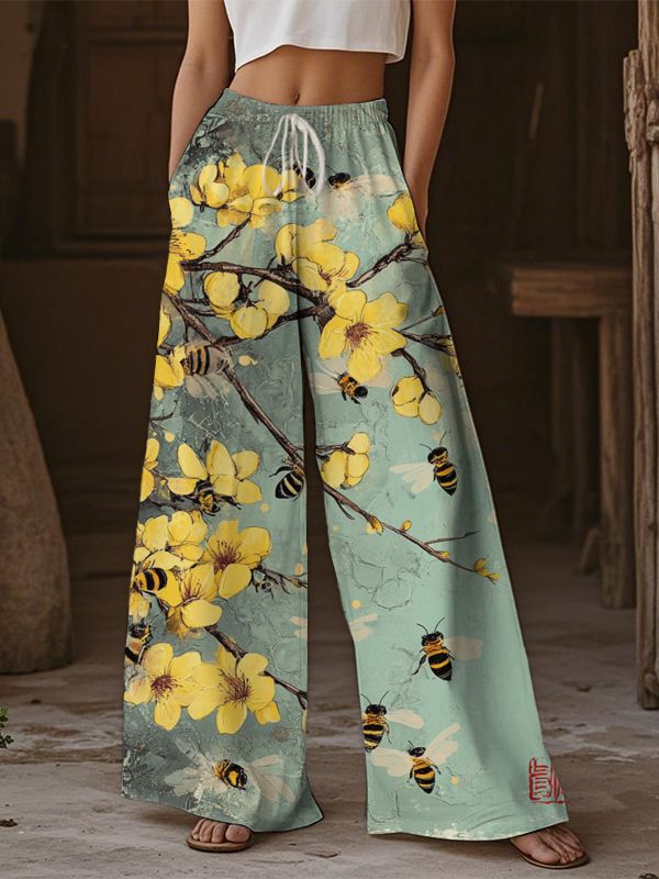 Casual Wide-leg Athletic Pants For Street Style In Europe And The US