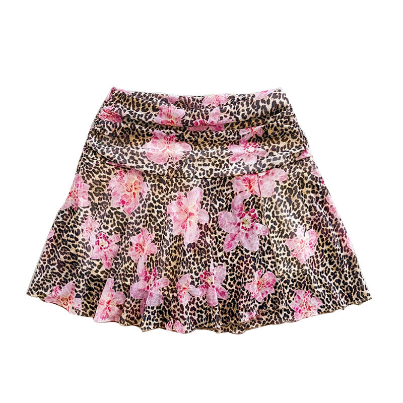 Women's Leopard Print Skirt Vacation Style
