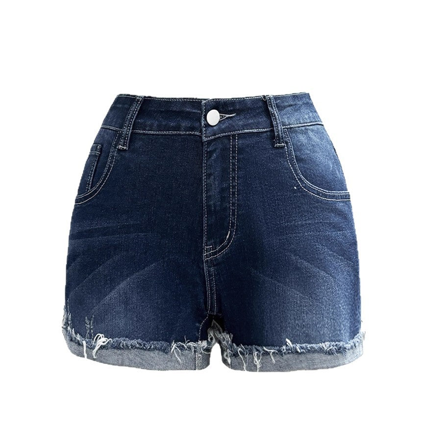New Low-rise, Rolled-edge Denim Shorts