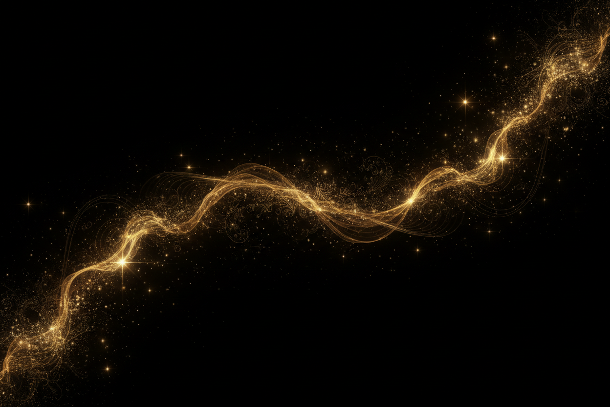 Gold Starry Black Landscape